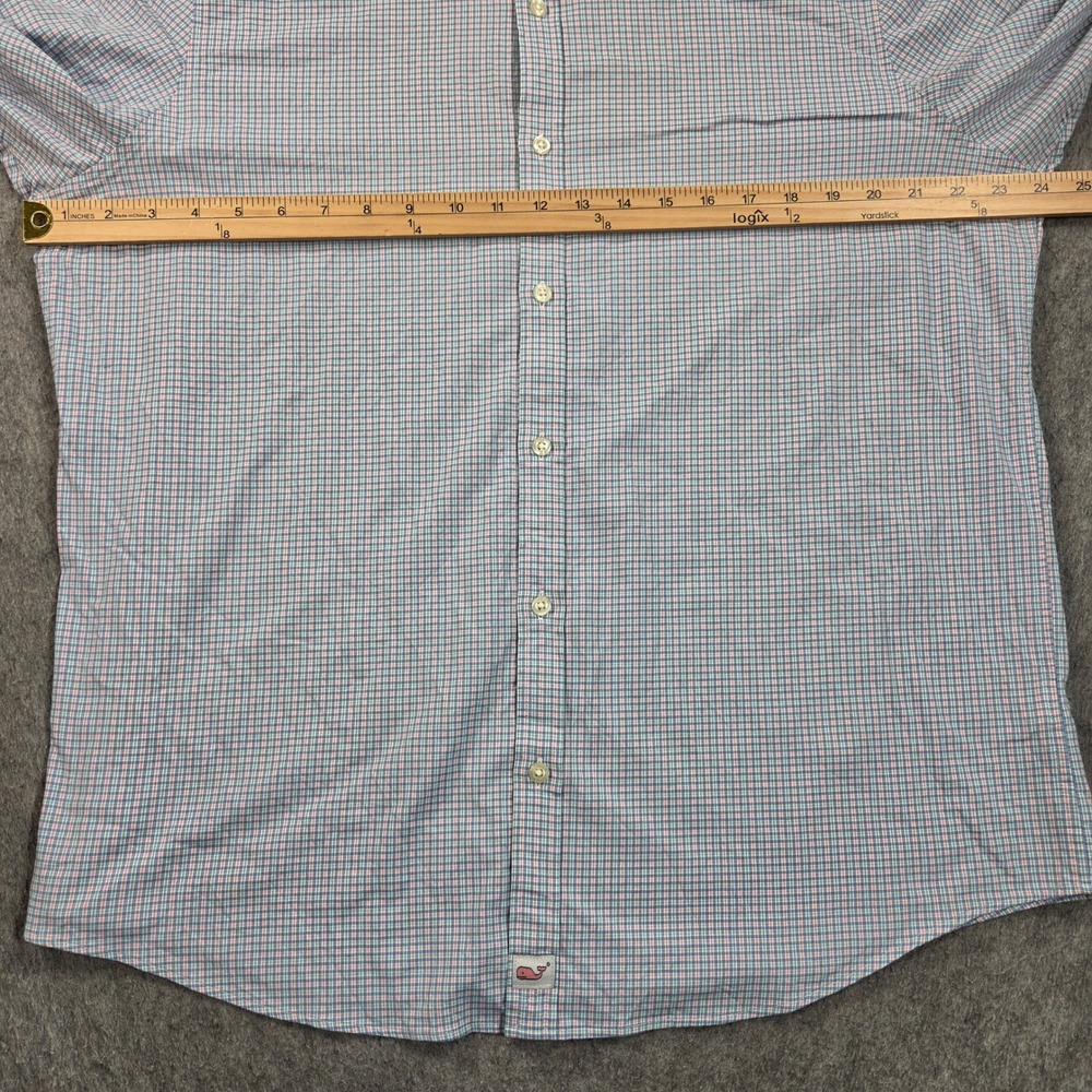 Vineyard Vines Cooper Shirt Mens XL Blue Performance Slim Fit Check 1W010322 - Picture 7 of 10
